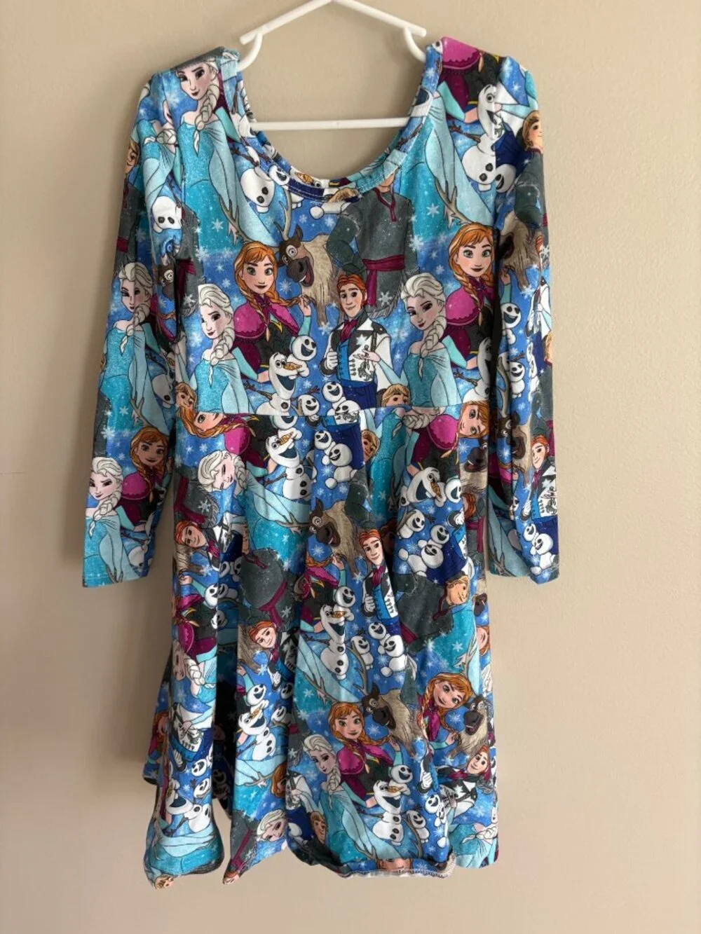 WRK Disney Frozen Elsa Anna Olaf Dress Twirl Costume Blue Girls Size 9/10